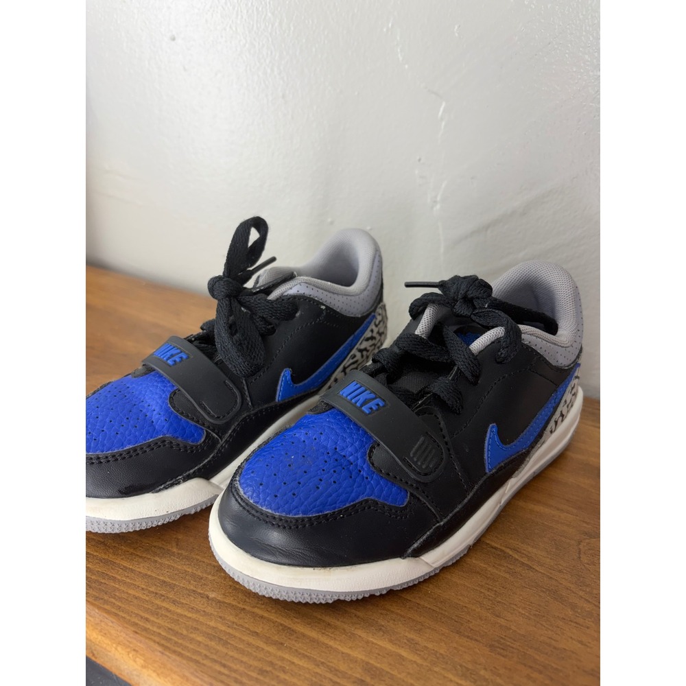Jordan Legacy 312 Low Black Royal Blue Elephant Print CD9055-041 Kids 11C